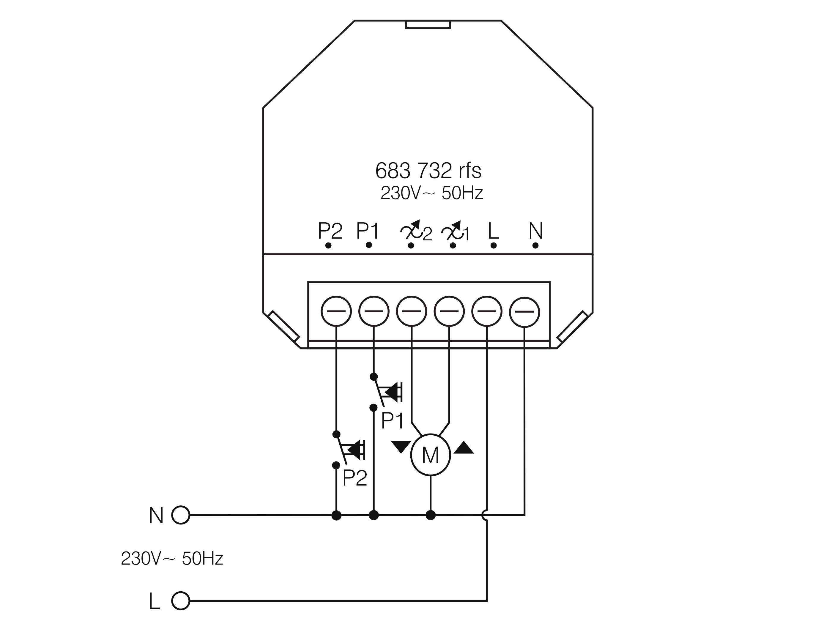 Paladin KNX 23983 Actionneur de commutation sans fil 2 canaux Portée max. 100 m 683 732 rfs