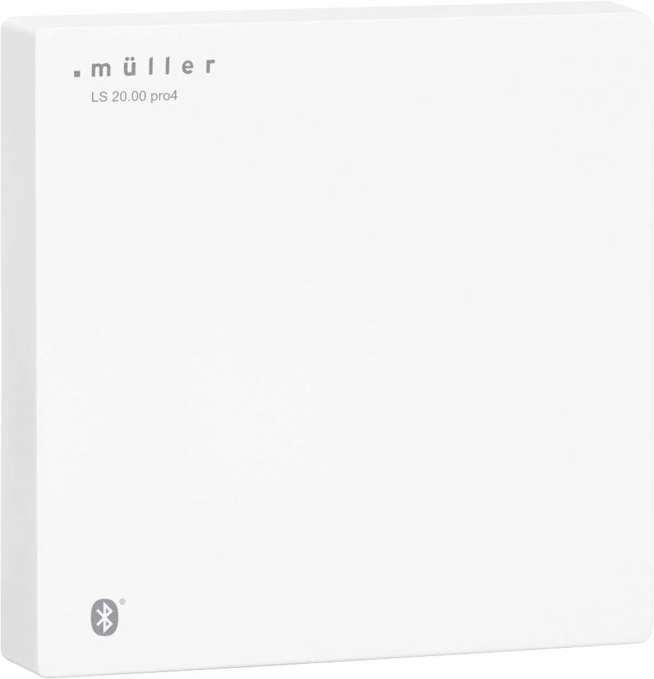Un appareil rectangulaire blanc de 'müller' portant l'inscription 'LS 20.00 pro4' avec un symbole Bluetooth en bas à gauche.