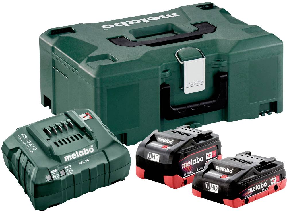 Metabo Basic-Set LiHD 1 x 4.0 Ah + 1 x 5.5 Ah 685136000 Batterie pour outil et chargeur 18 V 4 Ah, 5.5 Ah LiHD