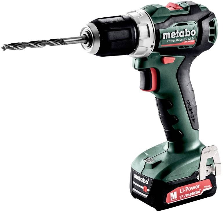 Perceuse-visseuse sans fil Metabo PowerMaxx BS 12 BL 601038500 12 V 2 Ah Li-Ion