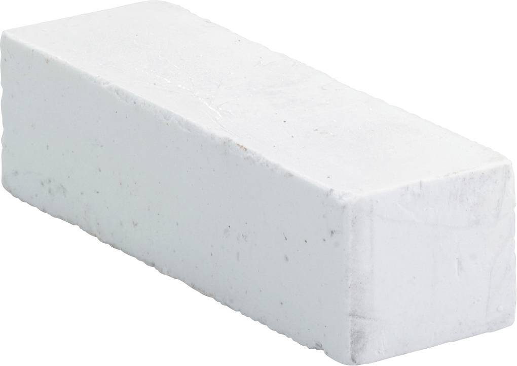 Un bloc de mousse rectangulaire blanc, présenté isolé sur un fond uni.