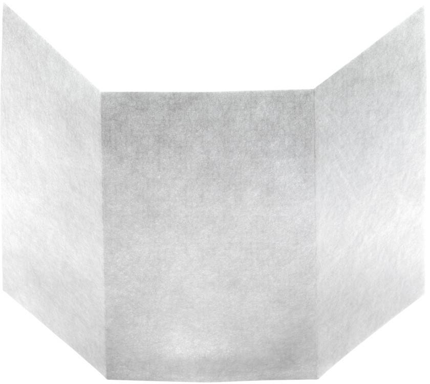 Une boîte en papier blanc vide et pliée ou un conteneur ouvert vu de dessus.