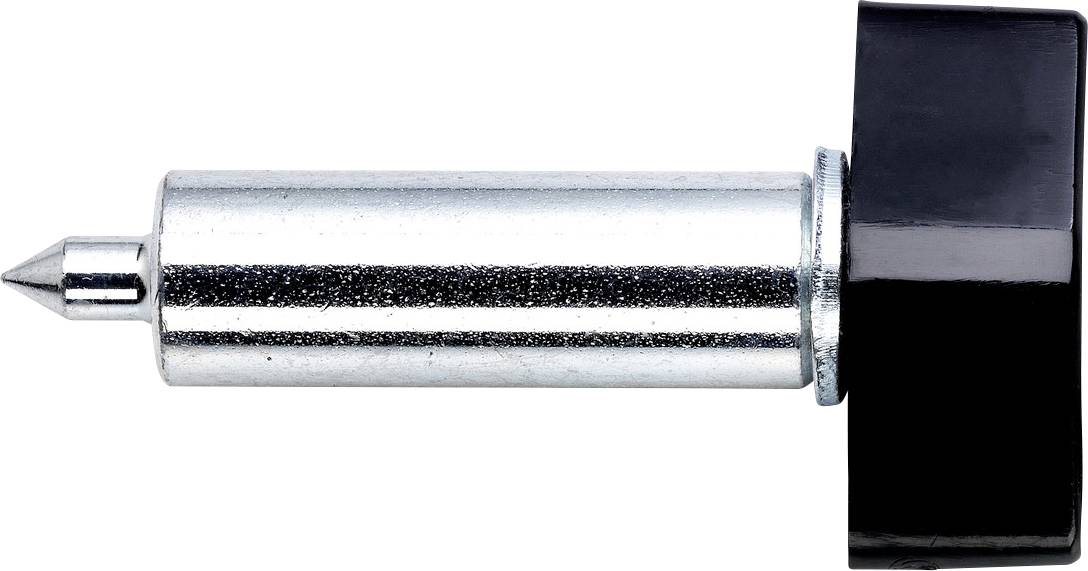Gros plan d'une fiche adaptateur audio en métal avec un corps en plastique noir, montée horizontalement sur un fond blanc.