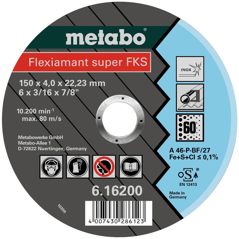 Metabo 616200000 Disque à ébarber à moyeu déporté 22.23 mm 10 pc(s)