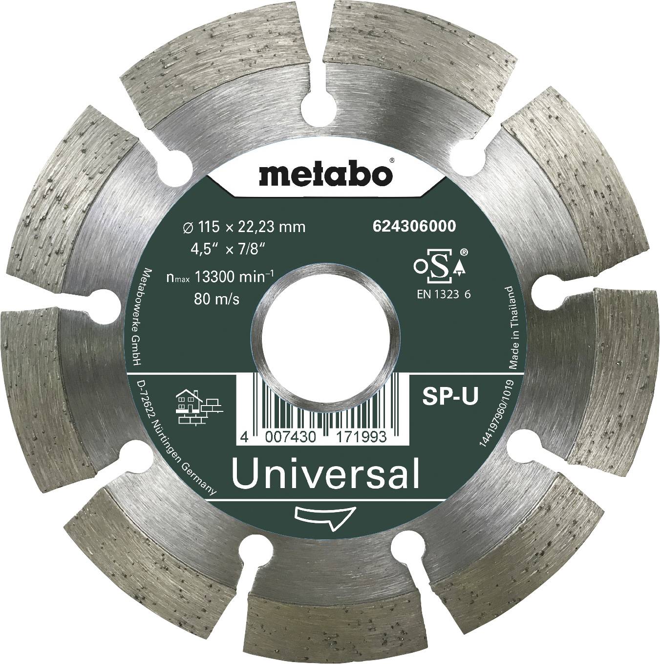 Metabo 624295000 Disque à tronçonner diamanté Diamètre 115 mm Ø de perçage 22.23 mm Béton 1 pc(s)