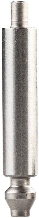 Outil de machine cylindrique métallique avec sommet fileté et pointe conique, présenté isolé sur fond blanc.