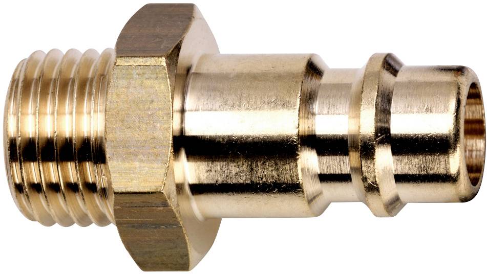 Raccord de tuyau en laiton, filetage mâle, forme conique, adapté pour connecter des tuyaux dans les systèmes sanitaires ou de CVCA.