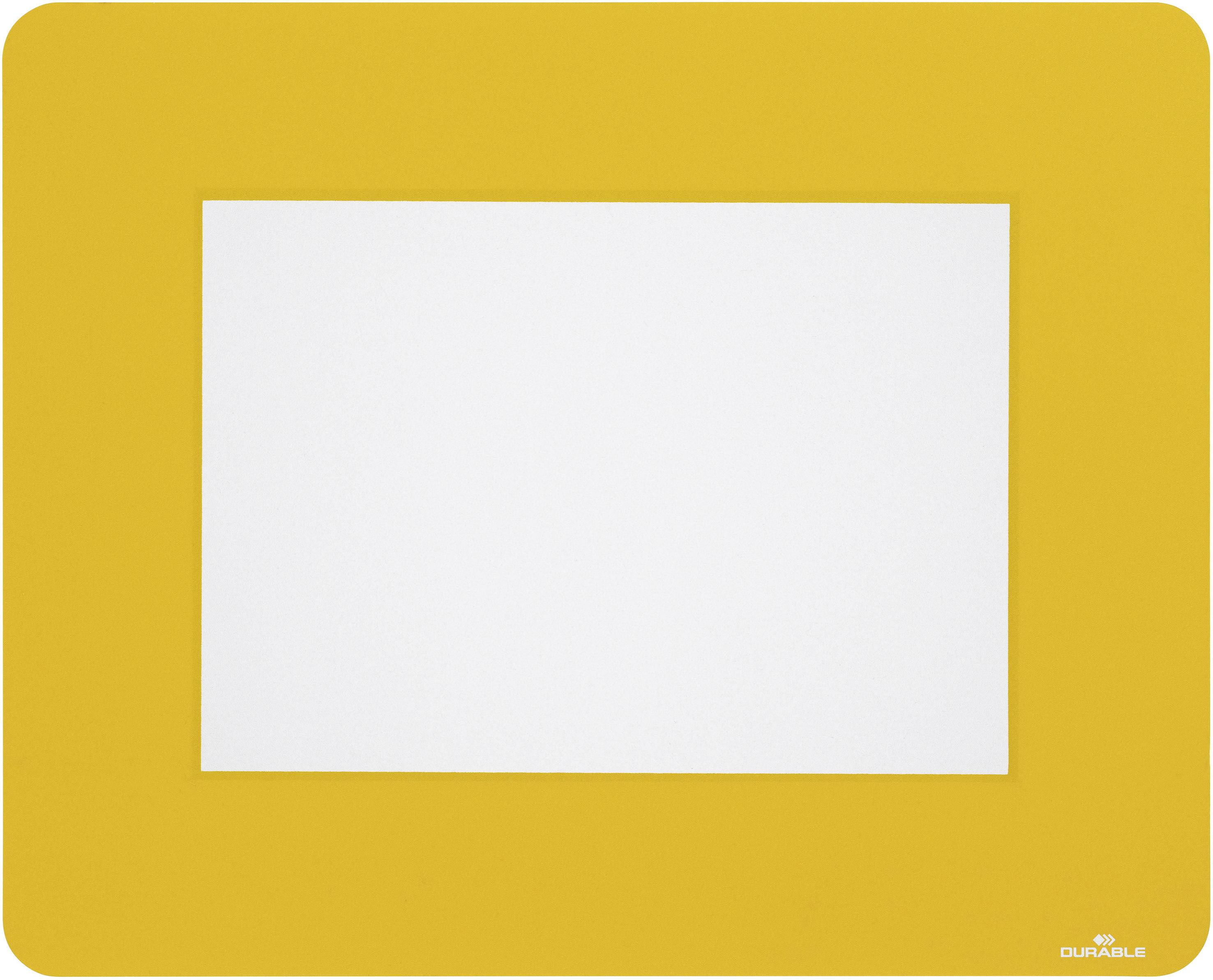 Cadre photo jaune avec un intérieur blanc, vide.