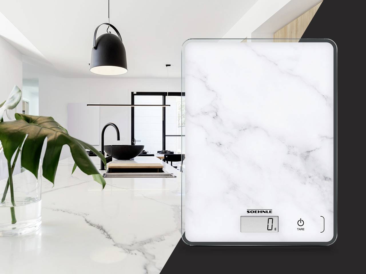 Soehnle Page Compact 300 Marble Balance de cuisine numérique gris 200 x 150 x 13