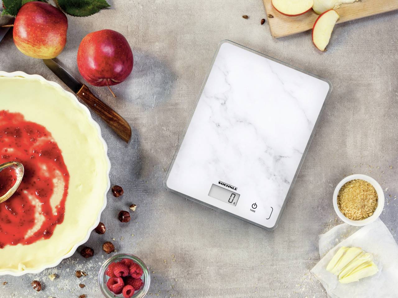Soehnle Page Compact 300 Marble Balance de cuisine numérique gris 200 x 150 x 13