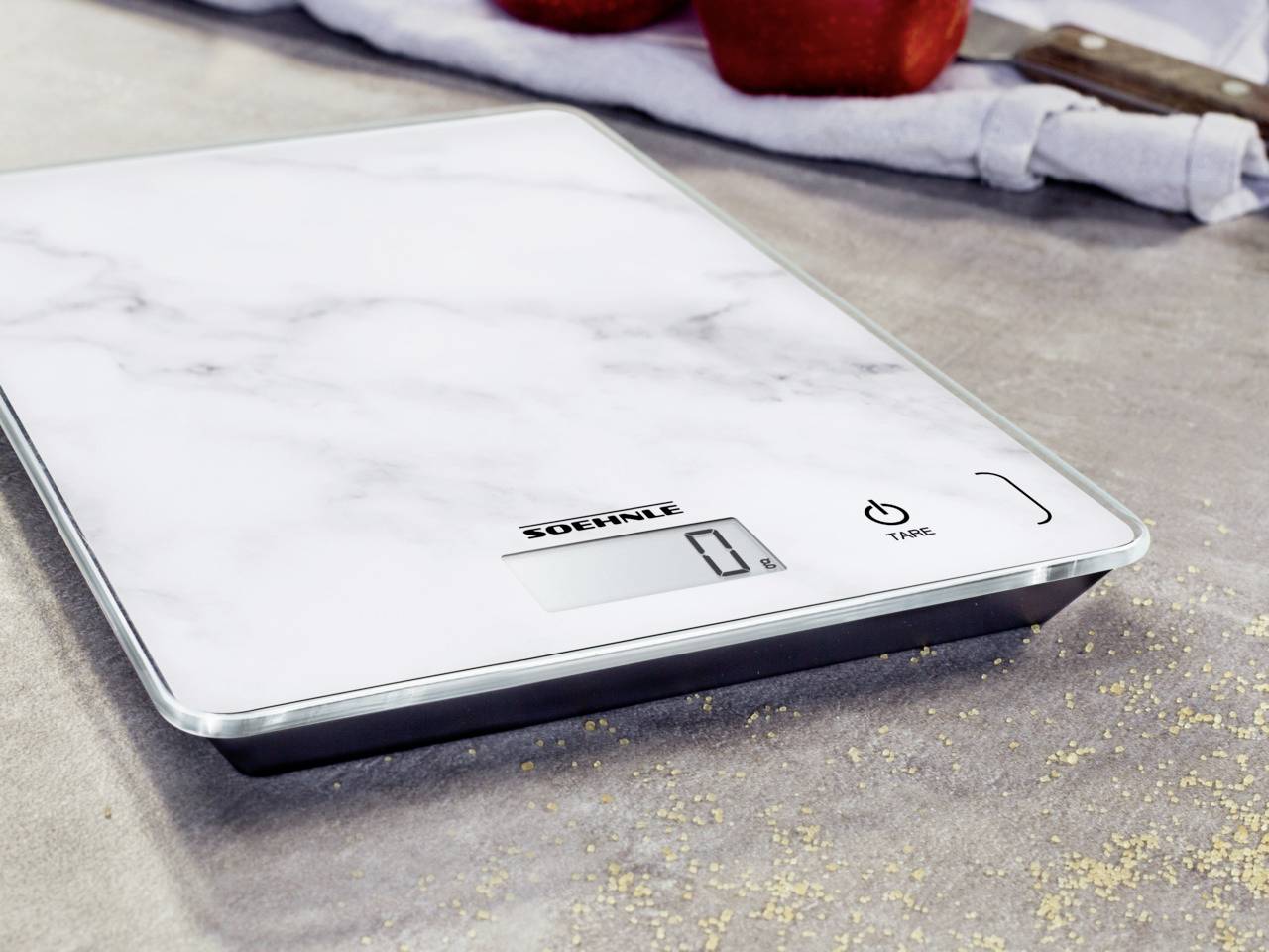 Soehnle Page Compact 300 Marble Balance de cuisine numérique gris 200 x 150 x 13