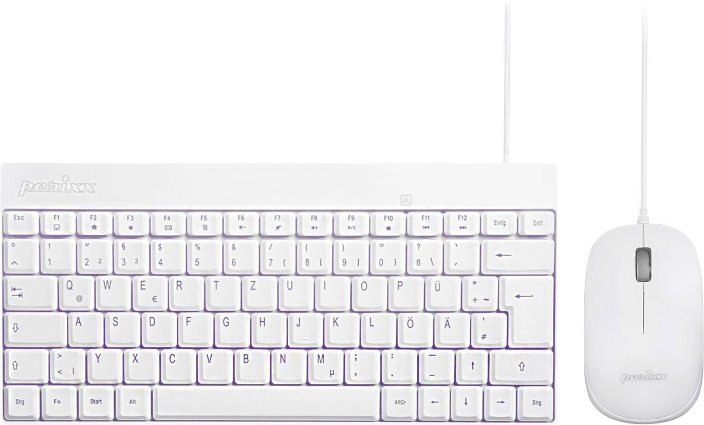 Perixx PERIDUO-212 W filaire Kit souris + clavier allemand, QWERTZ blanc