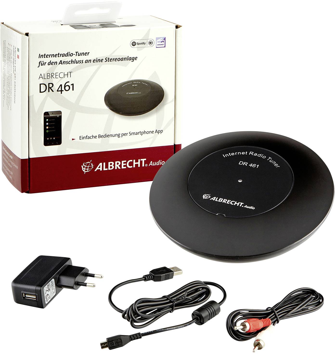 Albrecht DR 461 Mini Internet-Radio Tuner Radio de table Internet Internet radio internet noir