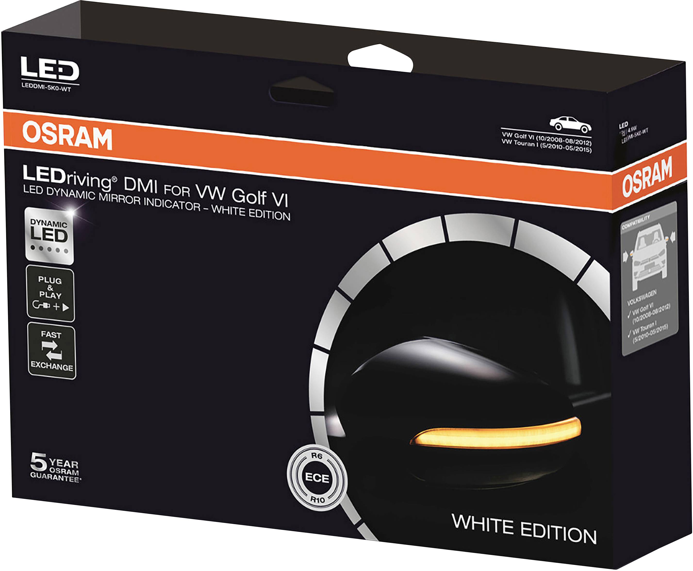 OSRAM LEDDMI 5K0 WT S LEDriving® White Edition Clignotant de rétroviseur Volkswagen Volkswagen Golf VI, Volkswagen Touran