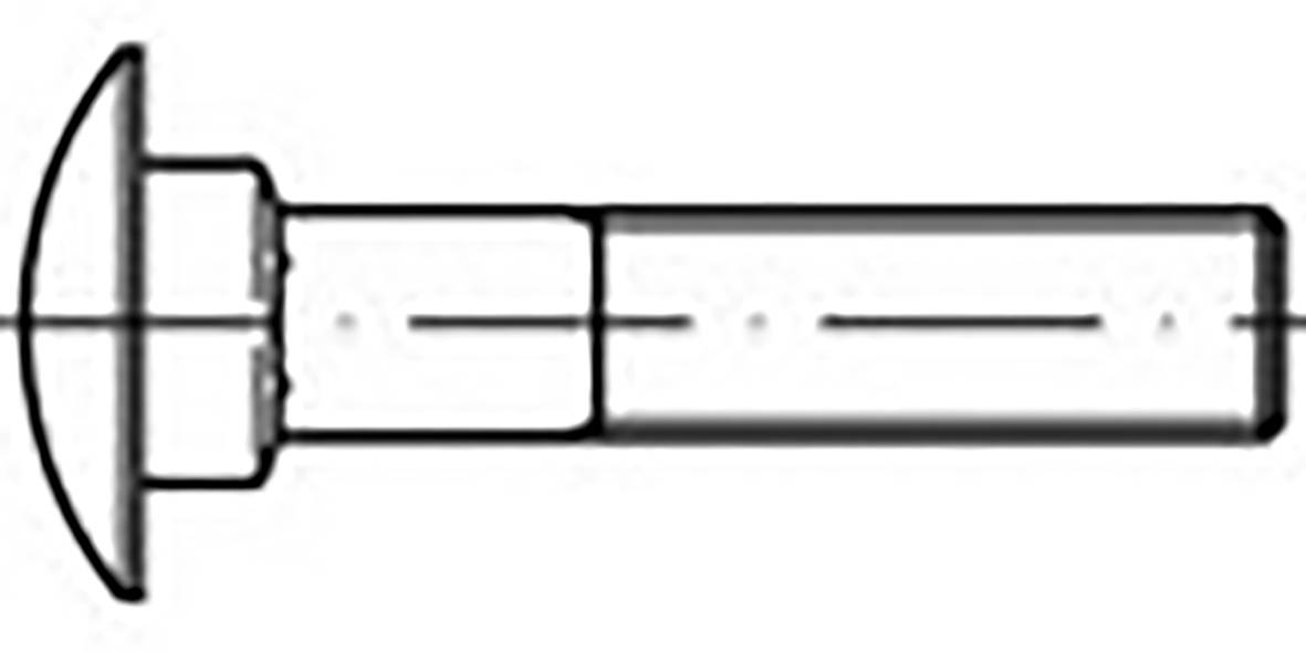 TOOLCRAFT TO-6855750 Boulon bois tête ronde M10 25 mm DIN 603 acier galvanisé à chaud 100 pc(s)