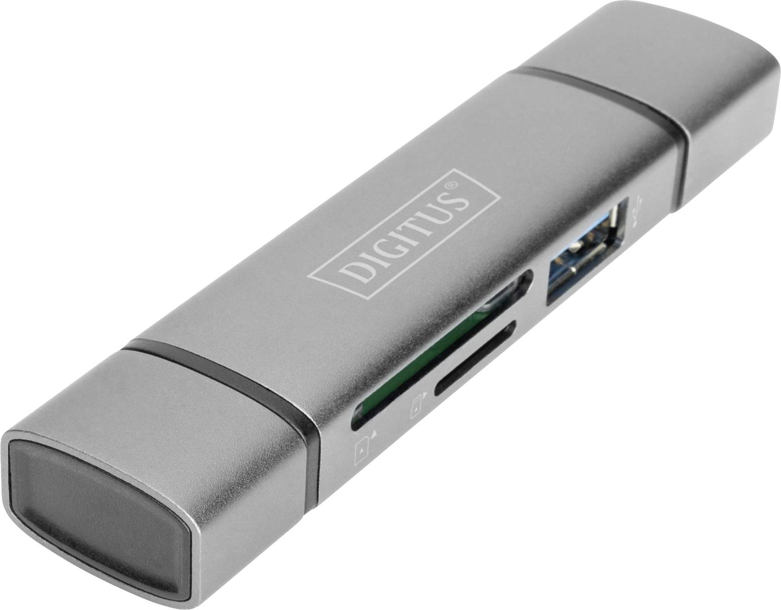 Digitus DA-70886 Hub / lecteur de carte mémoire externe USB 3.0, USB-A, USB-C® gris