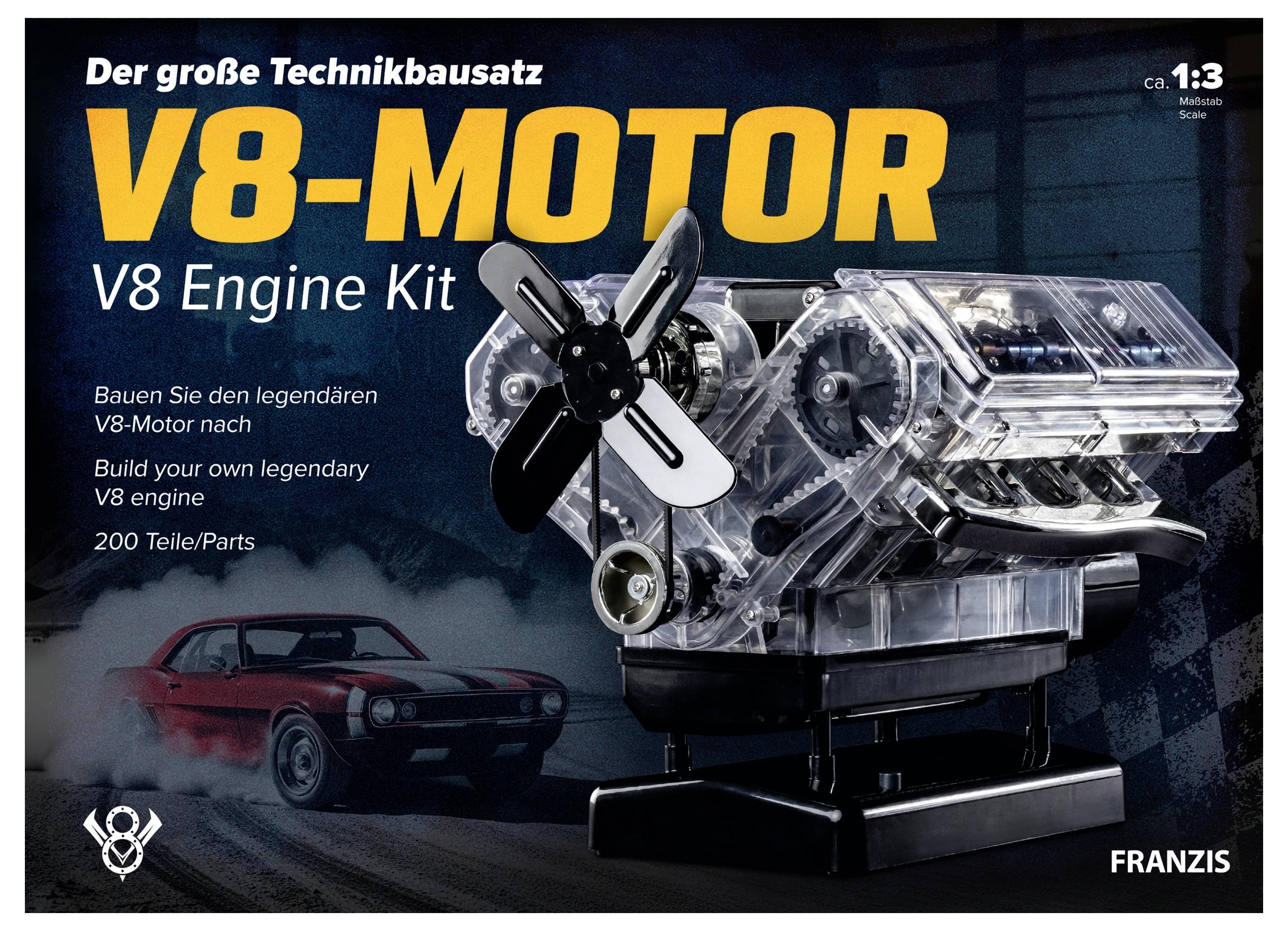 FRANZIS V8 Motor 67114 Kit à assembler à partir de 14 ans