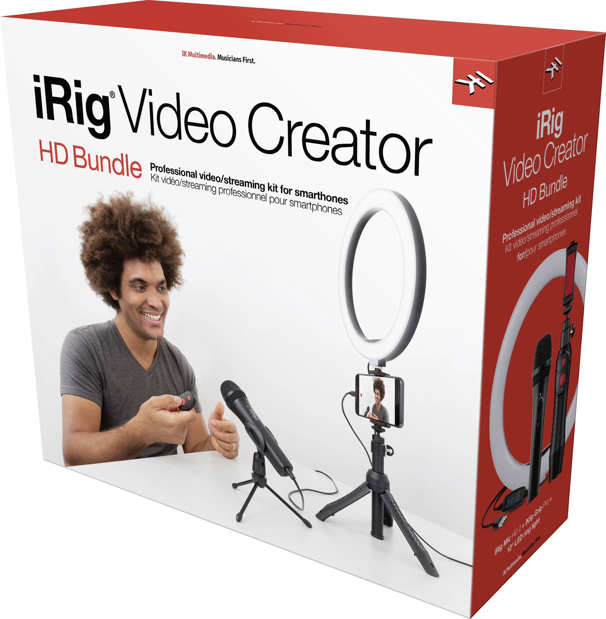 IK Multimedia iRig Video Creator HD Bundle Manuel Micro pour téléphone portable Type de transmission (détails):filaire avec pince