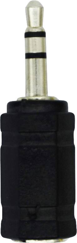 Un adaptateur jack 3,5 mm avec un boîtier en plastique noir.