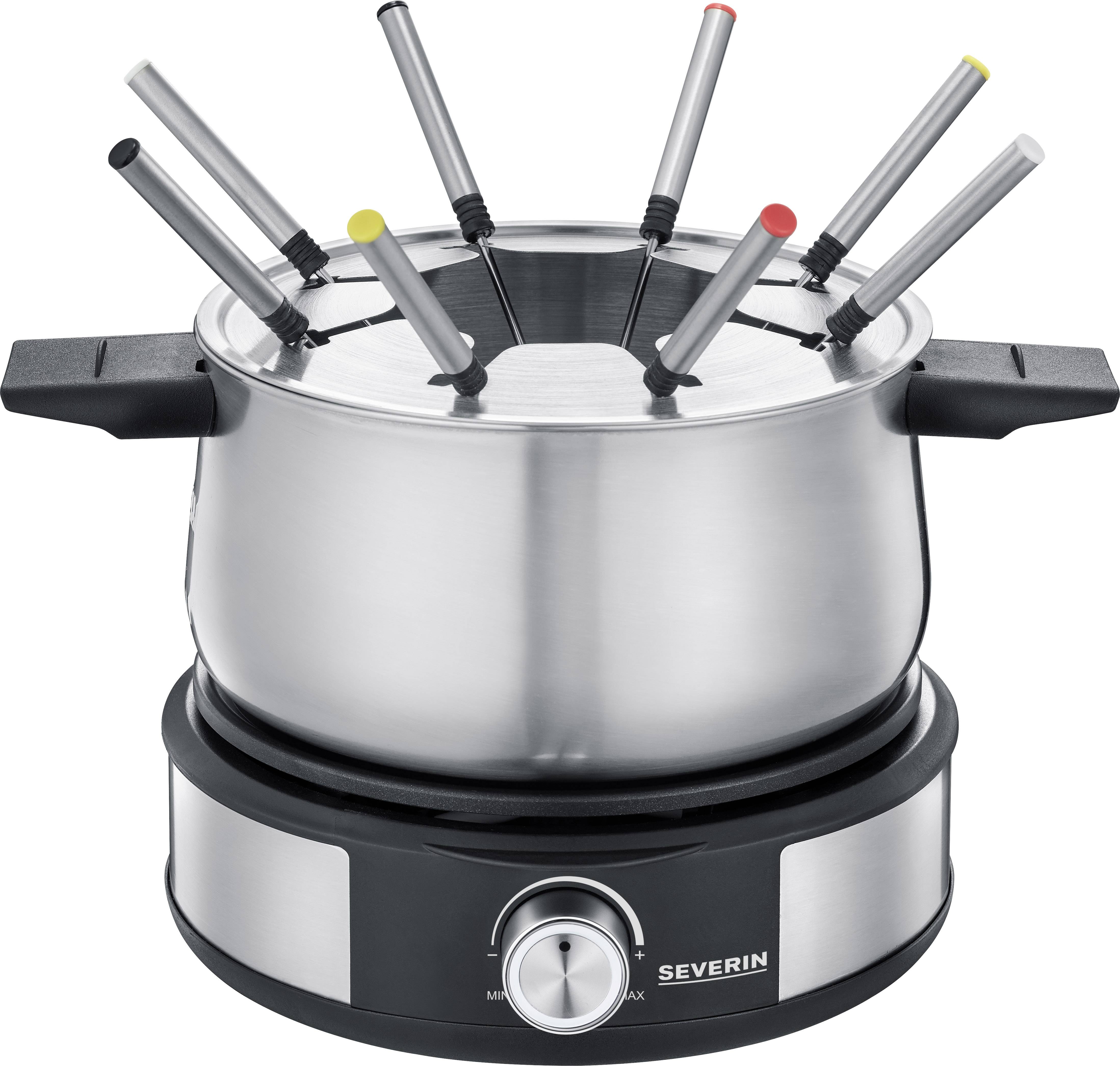 Severin 2471 Appareil à fondue 1500 W réglage de la température en continu acier inoxydable, noir