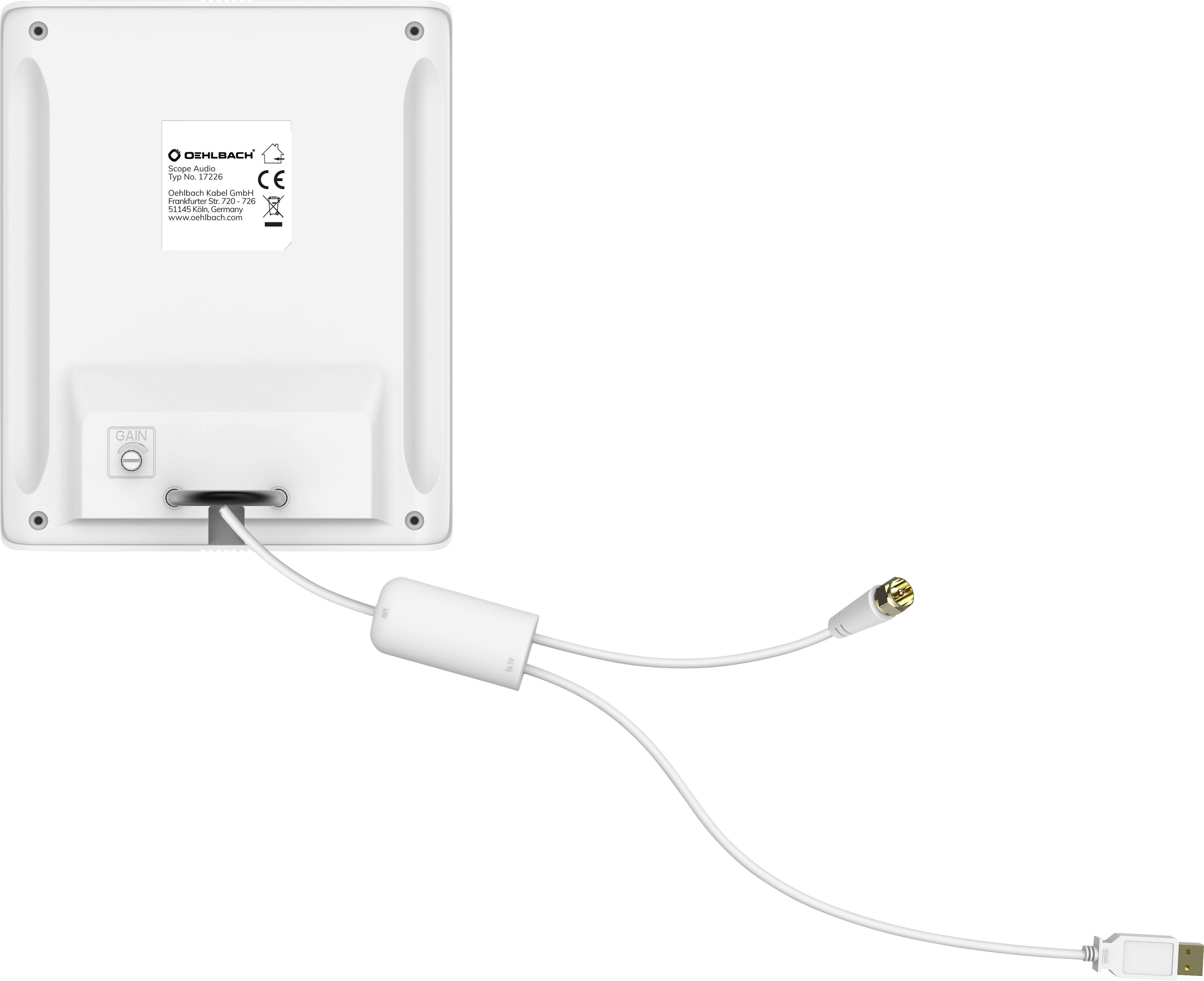 Oehlbach Scope Audio D1C17226 Antenne intérieure DAB+ blanc