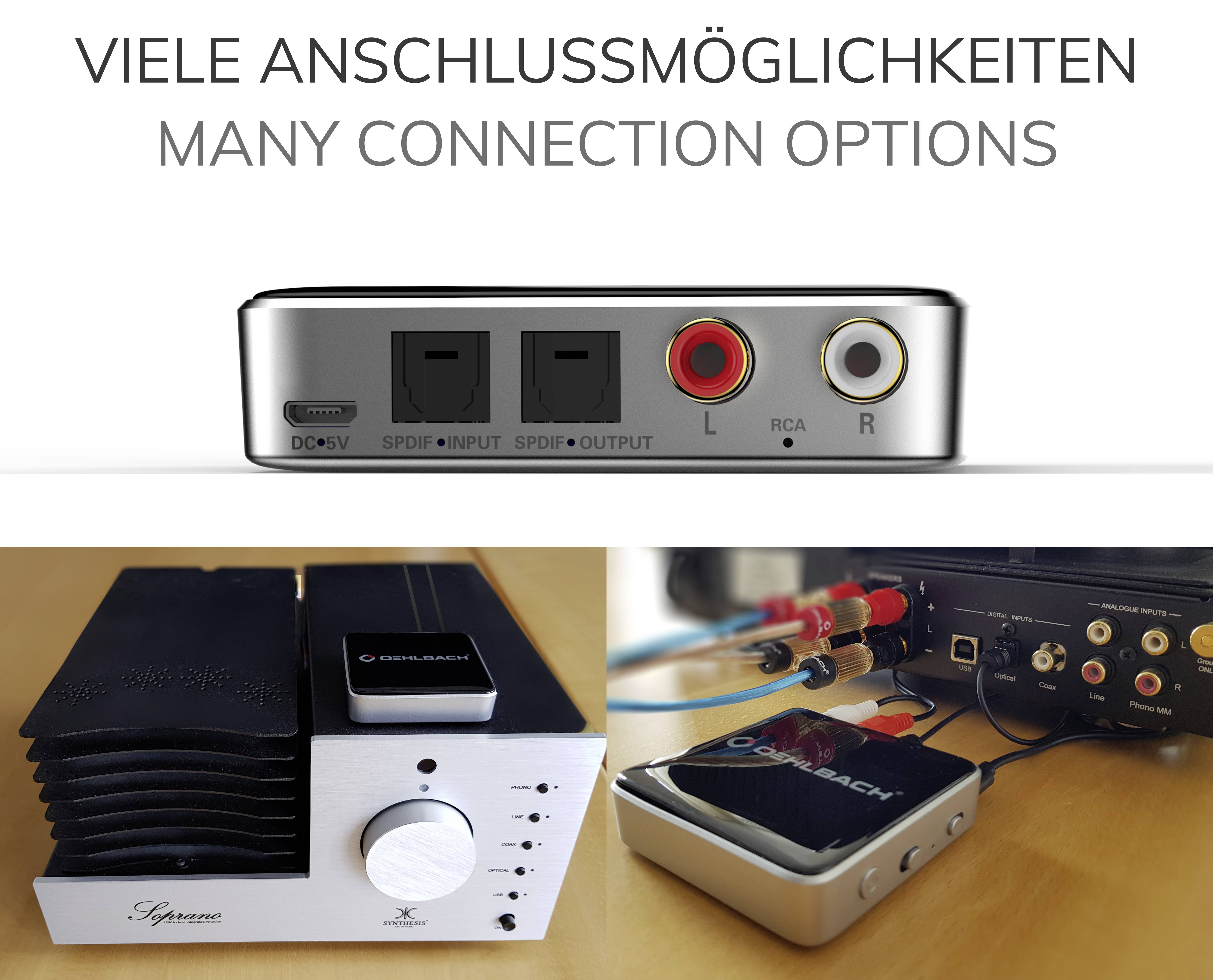 Oehlbach BTR Evolution 5.1 Emetteur/récepteur de musique Bluetooth® Version Bluetooth: 5.1 10 m technologie AptX