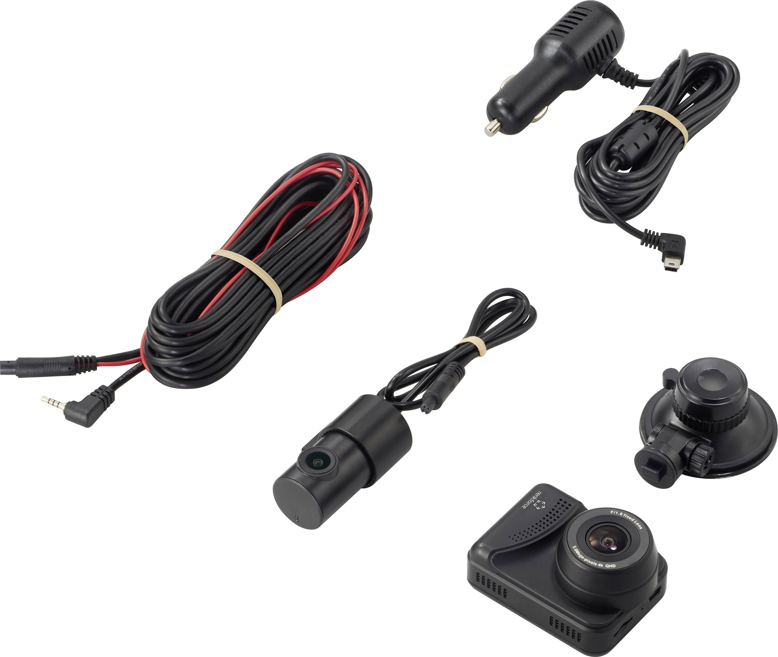 Caméra embarquée + GPS Renkforce RF-DHC-600 Angle de vue horizontal=140 ° Wi-Fi, caméra de recul, Enregistrement de boucle, WDR