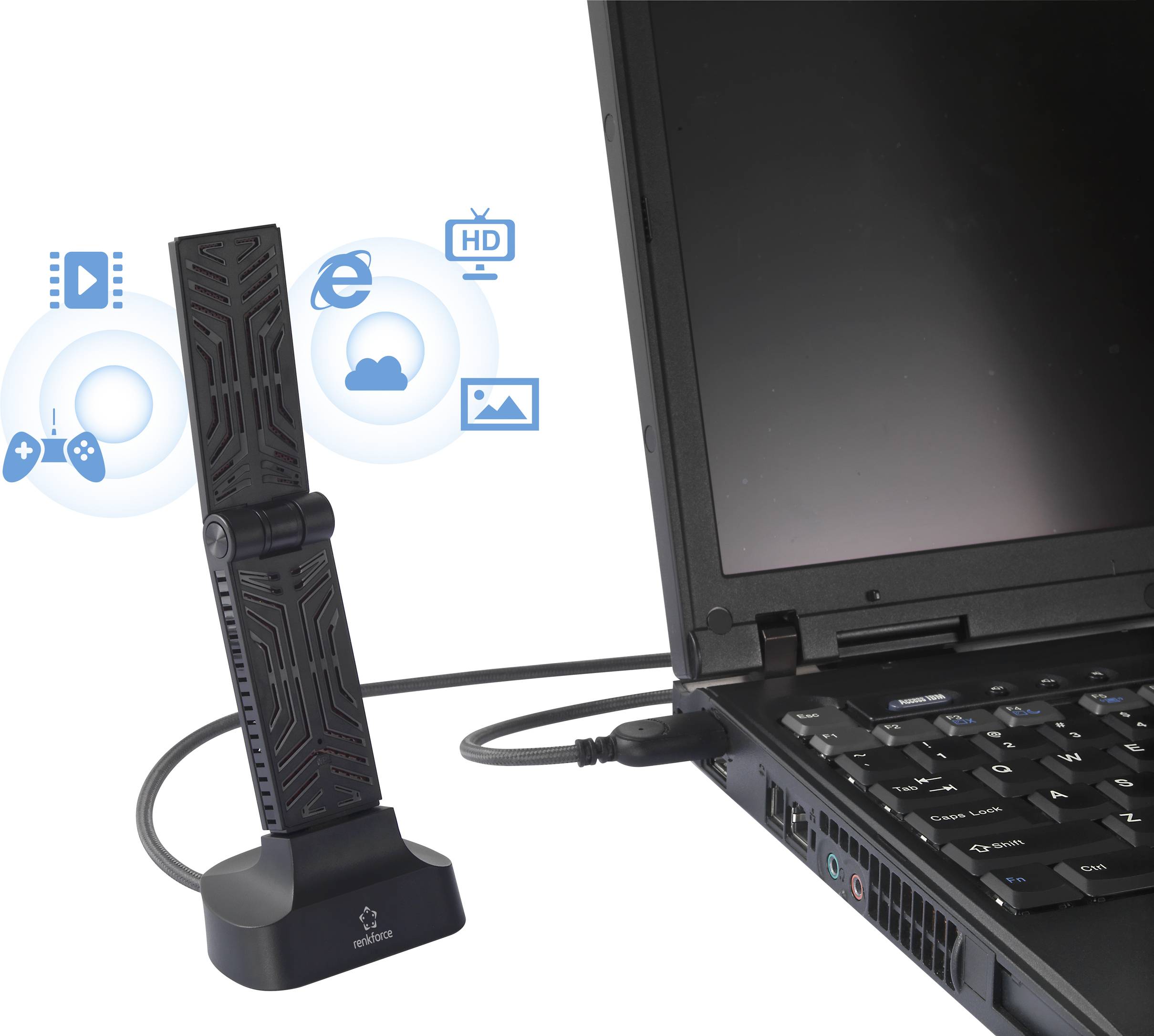 Clé Wi-Fi Renkforce RF-WFD-300 USB 3.1 (Gen 1) 1900 MBit/s