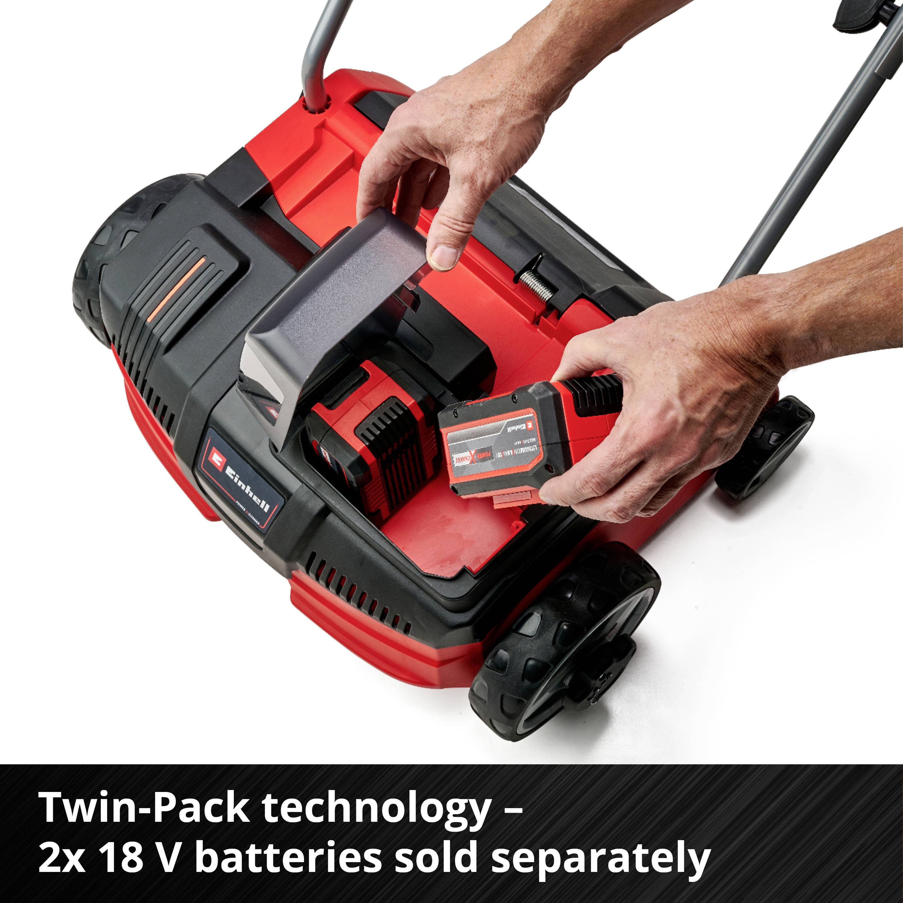 Einhell GC-SC 36/31 Li – Solo Power X-Change Li-Ion sans fil Scarificateur éjection arrière, poignée régable en hauteur et