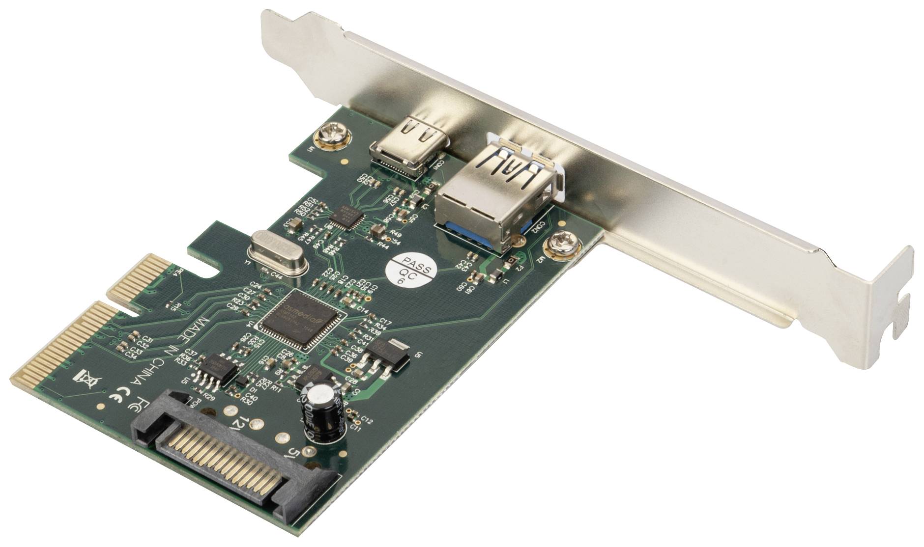 Digitus DS-30225 2 ports Carte contrôleur USB 3.1 Gen 2 USB-A, USB-C® PCIe