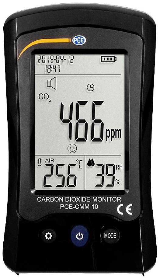 Appareil de mesure du dioxyde de carbone PCE Instruments PCE-CMM 10 température, humidité de l'air, CO2