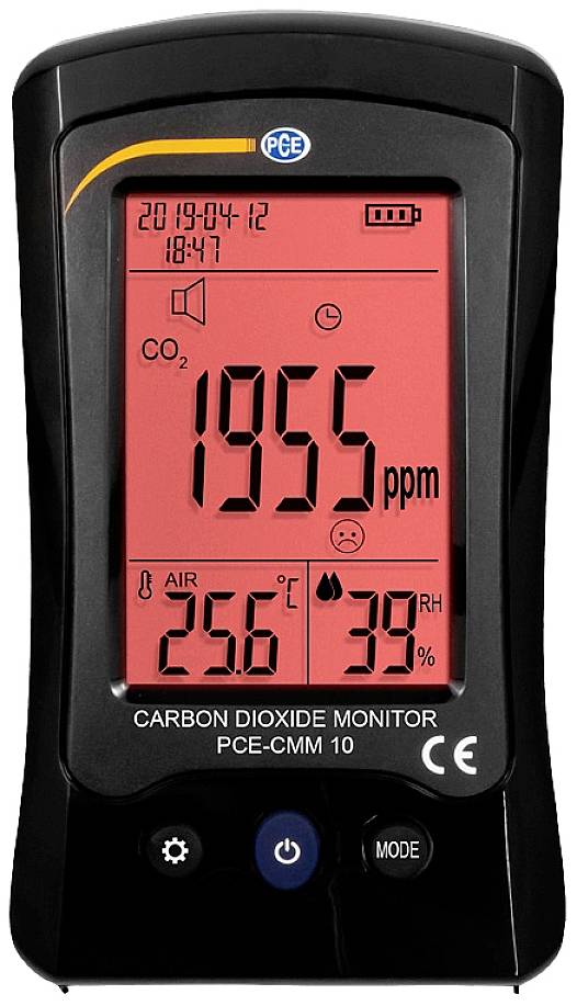 Appareil de mesure du dioxyde de carbone PCE Instruments PCE-CMM 10 température, humidité de l'air, CO2