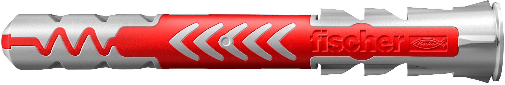 Une boîte en plastique ouverte contient, soigneusement rangées dans plusieurs compartiments, différentes sortes de chevilles rouges et grises.