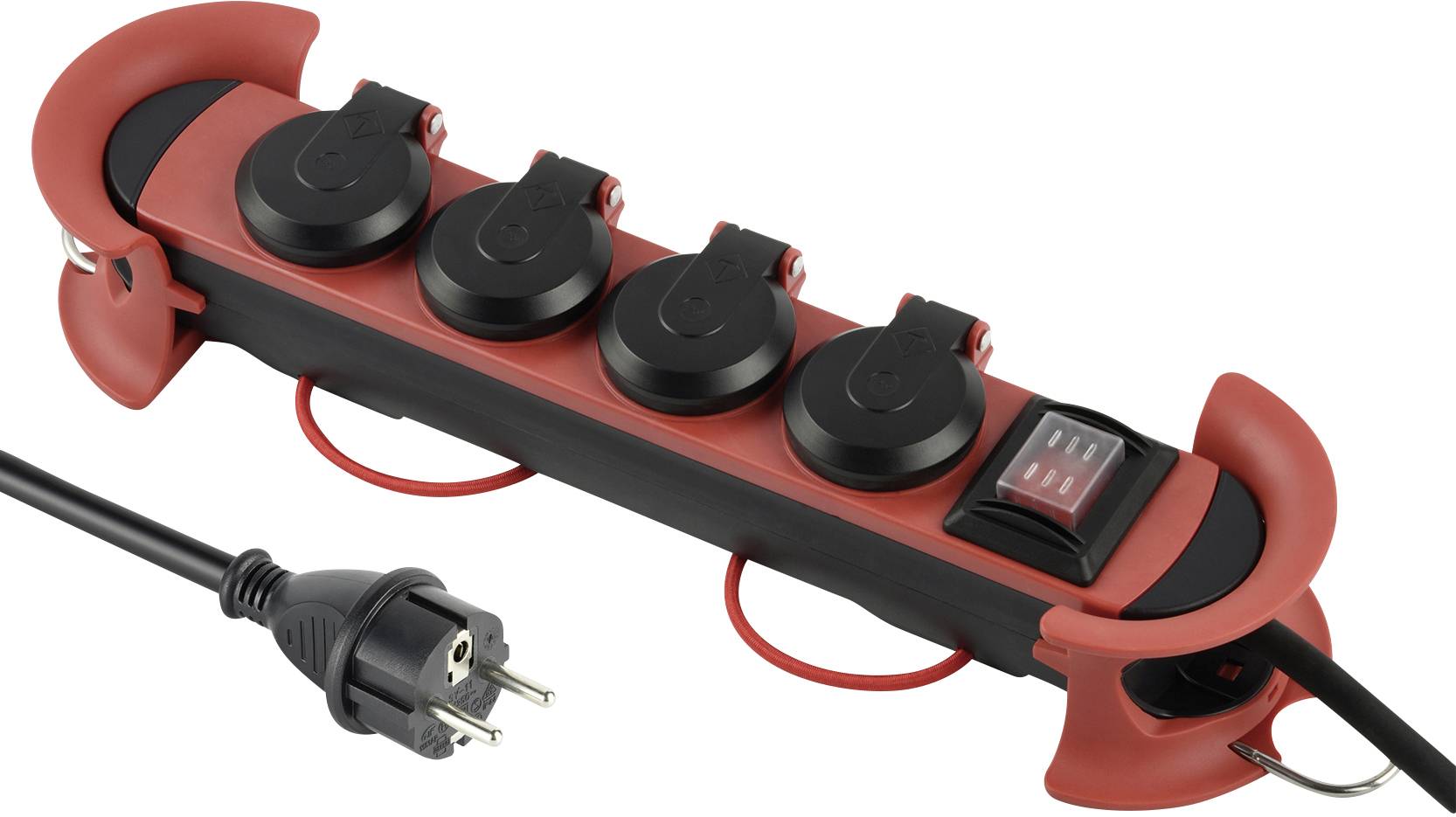 Bloc multiprise avec interrupteur Maxtrack NV 61-5 L noir contact de protection 1 pc(s)