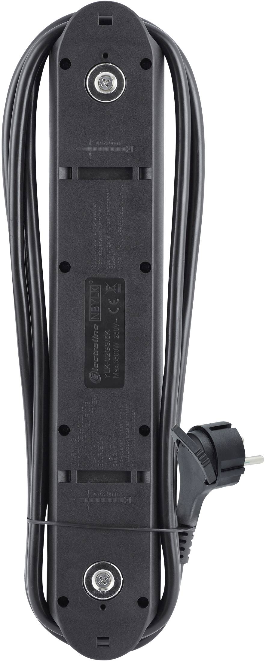 Bloc multiprise avec interrupteur Maxtrack NV 57-3 L noir contact de protection 1 pc(s)