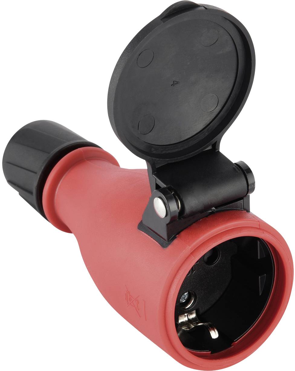 Maxtrack NV 48 KL Fiche électrique femelle avec terre plastique noir/rouge IP54