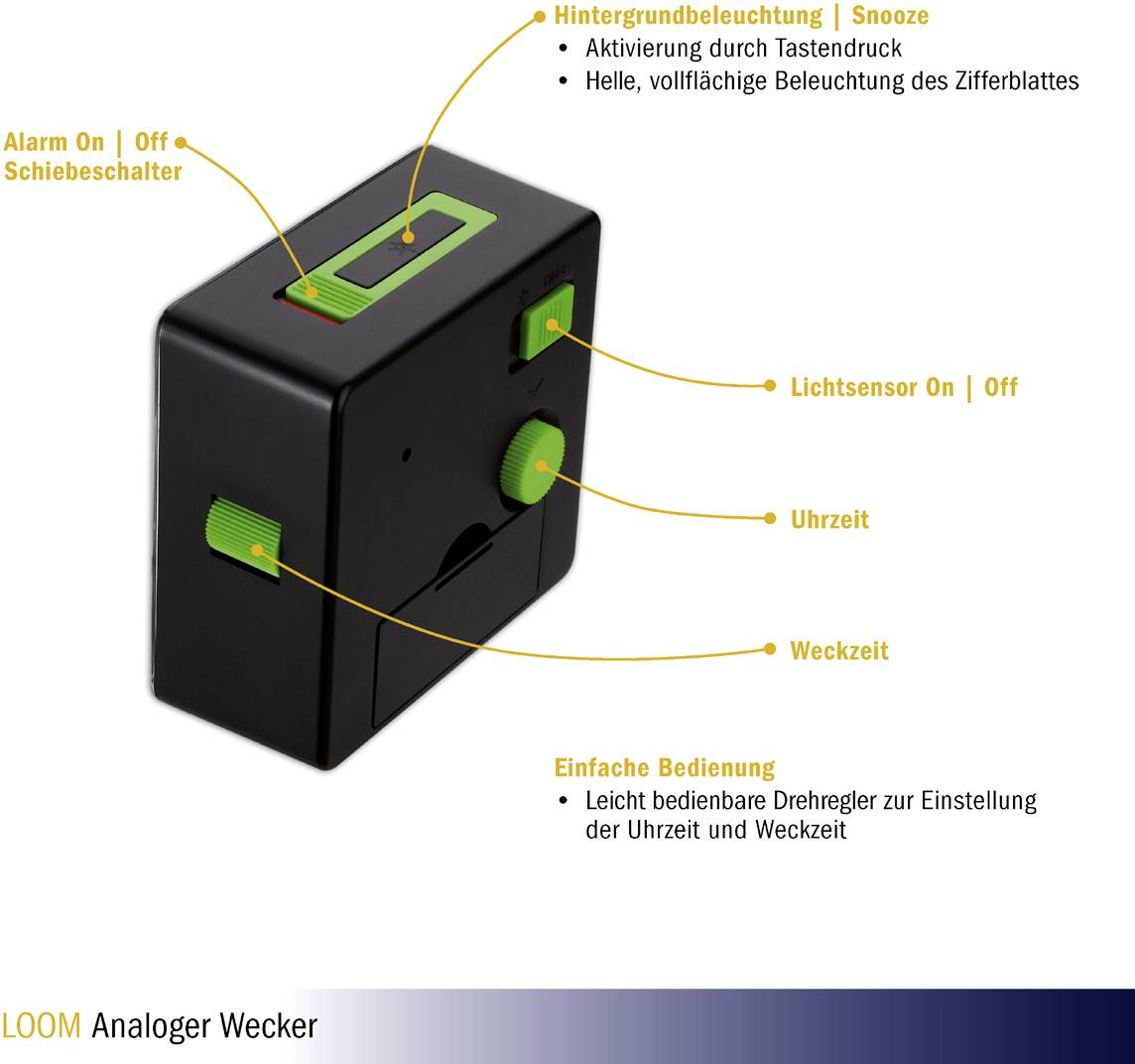 TFA Dostmann 60.1031.01 à quartz Réveil noir Heures de réveil 1