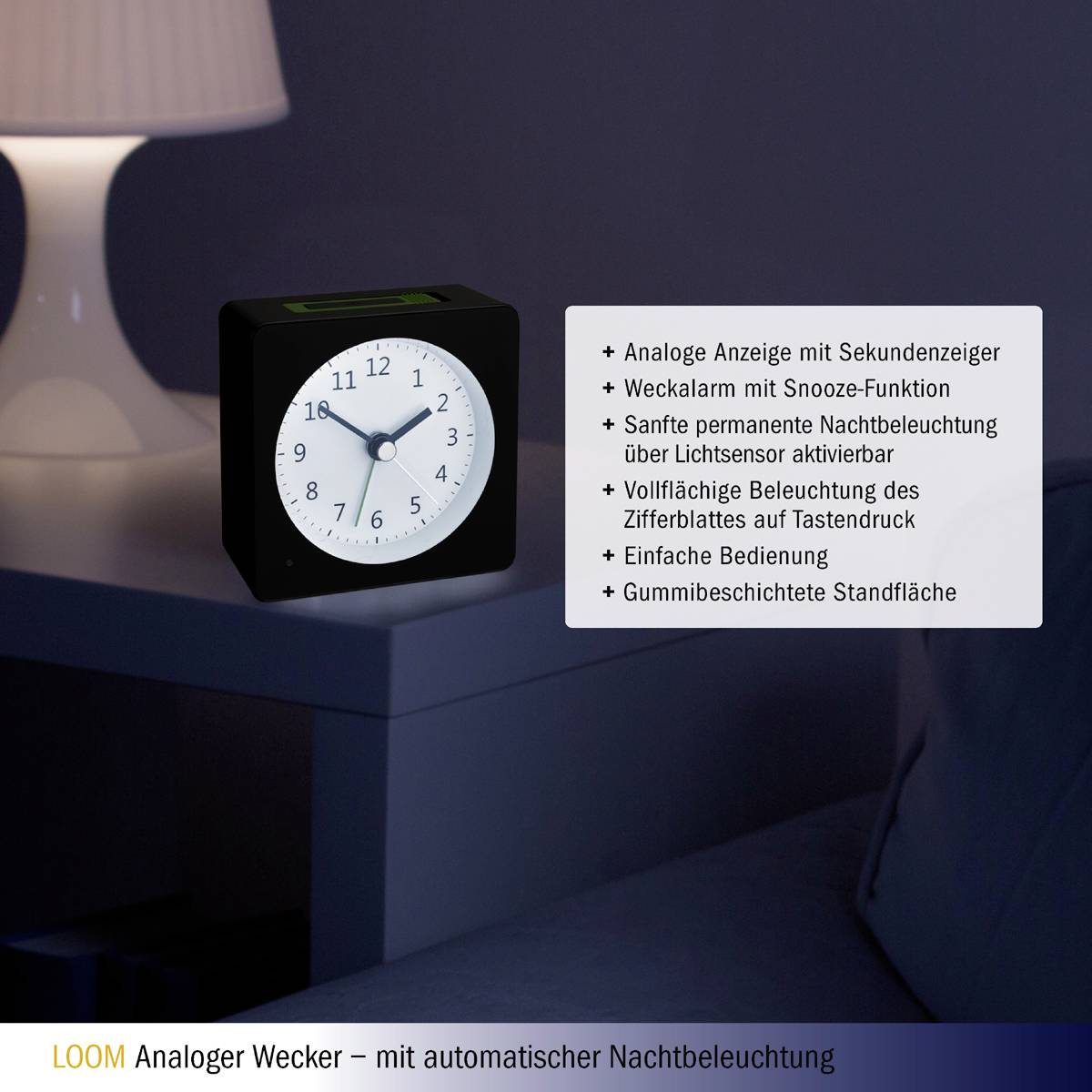 TFA Dostmann 60.1031.01 à quartz Réveil noir Heures de réveil 1