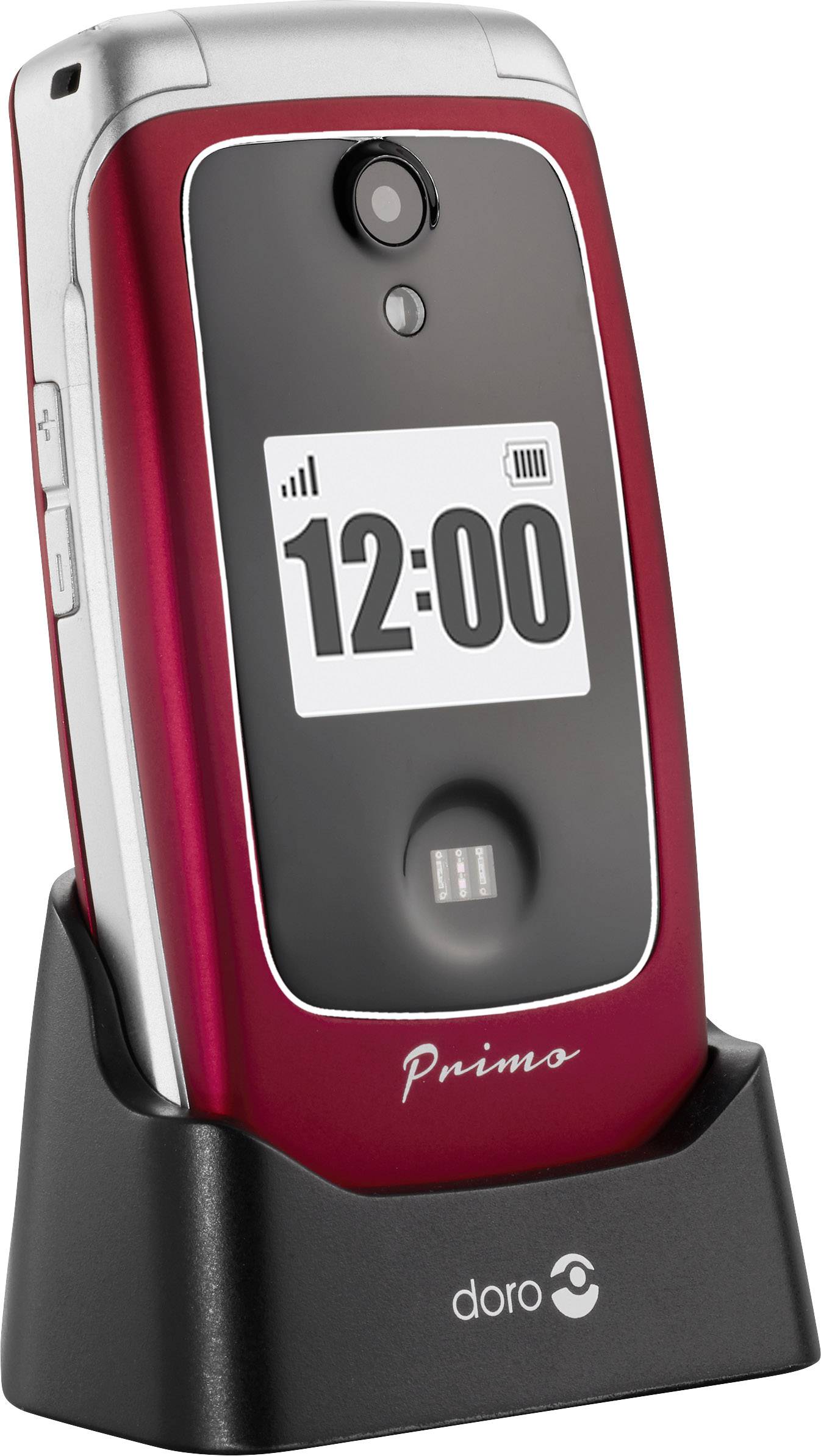 Primo by DORO 418 Téléphone portable pour séniors rouge