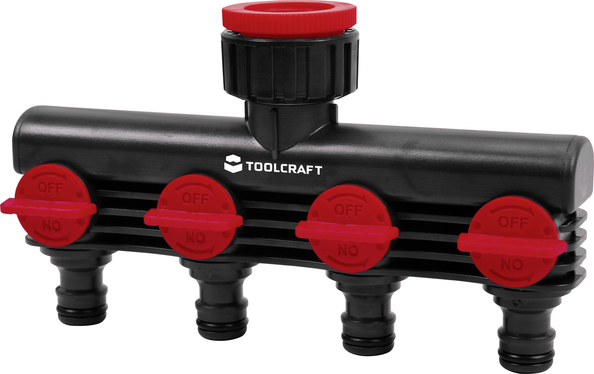 TOOLCRAFT 2302371 plastique Distributeur d'eau 4 voies 26,44 mm (3/4") (filet ext.), 33,25 mm (1") (filet ext.) avec système