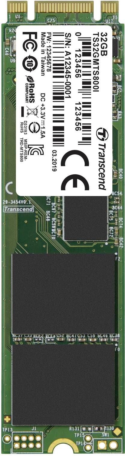 Transcend MTS800I 32 GB SSD interne NVMe/PCIe M.2 SATA 6 Gb/s industriel TS32GMTS800I