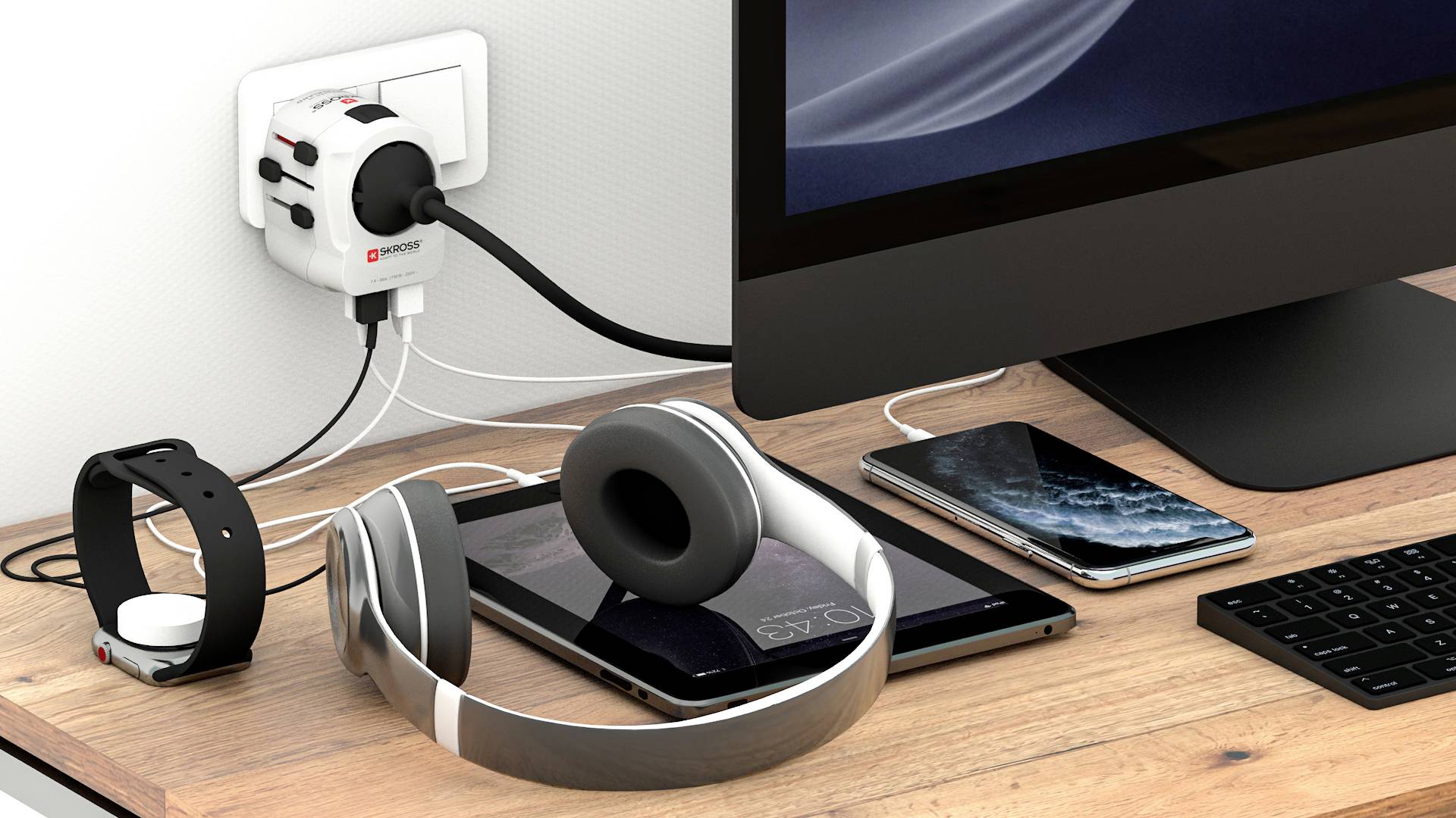 Skross 1302461 Adaptateur de voyage PRO Light USB (4xA)