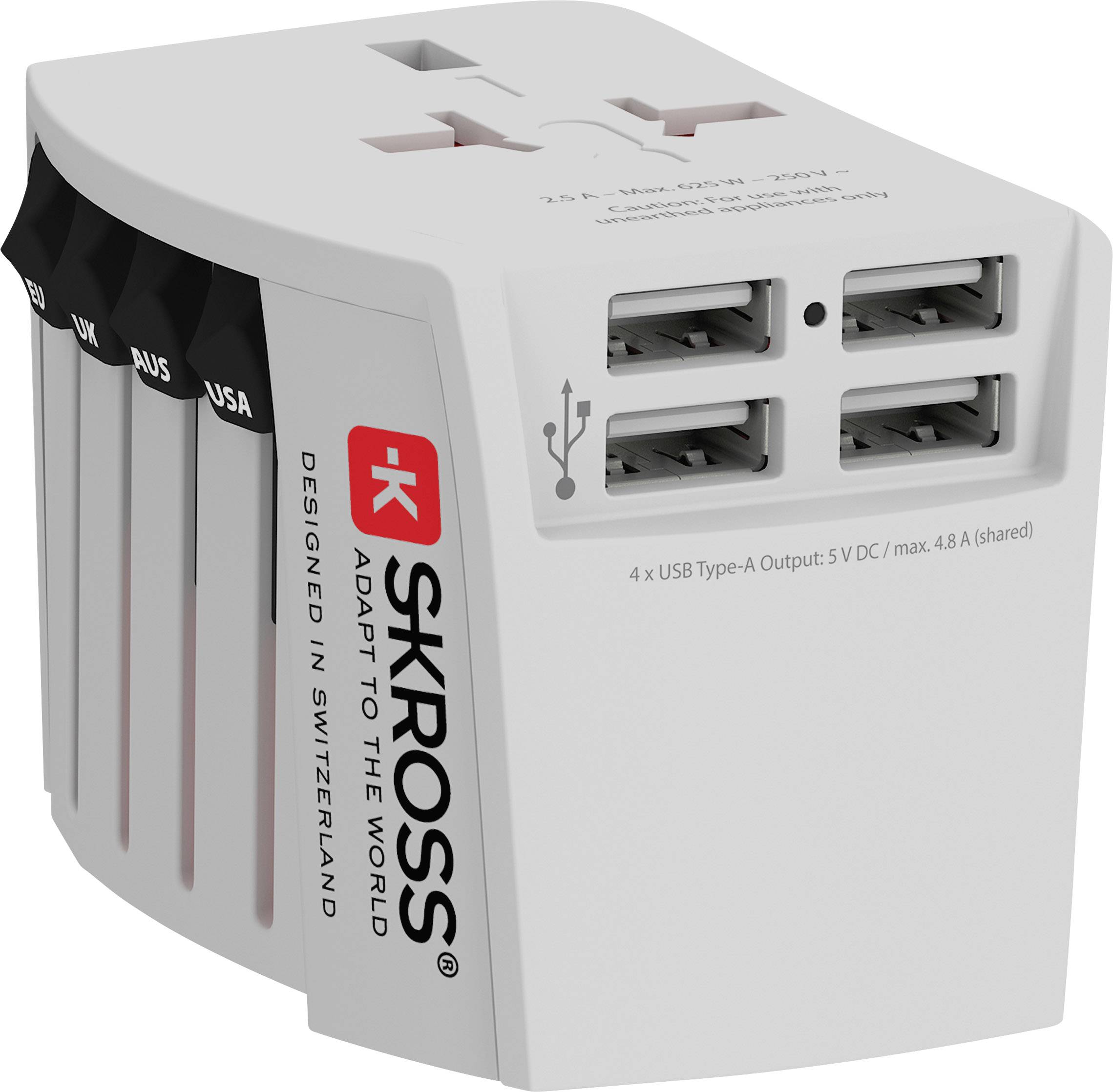 Skross 1302961 Adaptateur de voyage MUV USB (4xA)