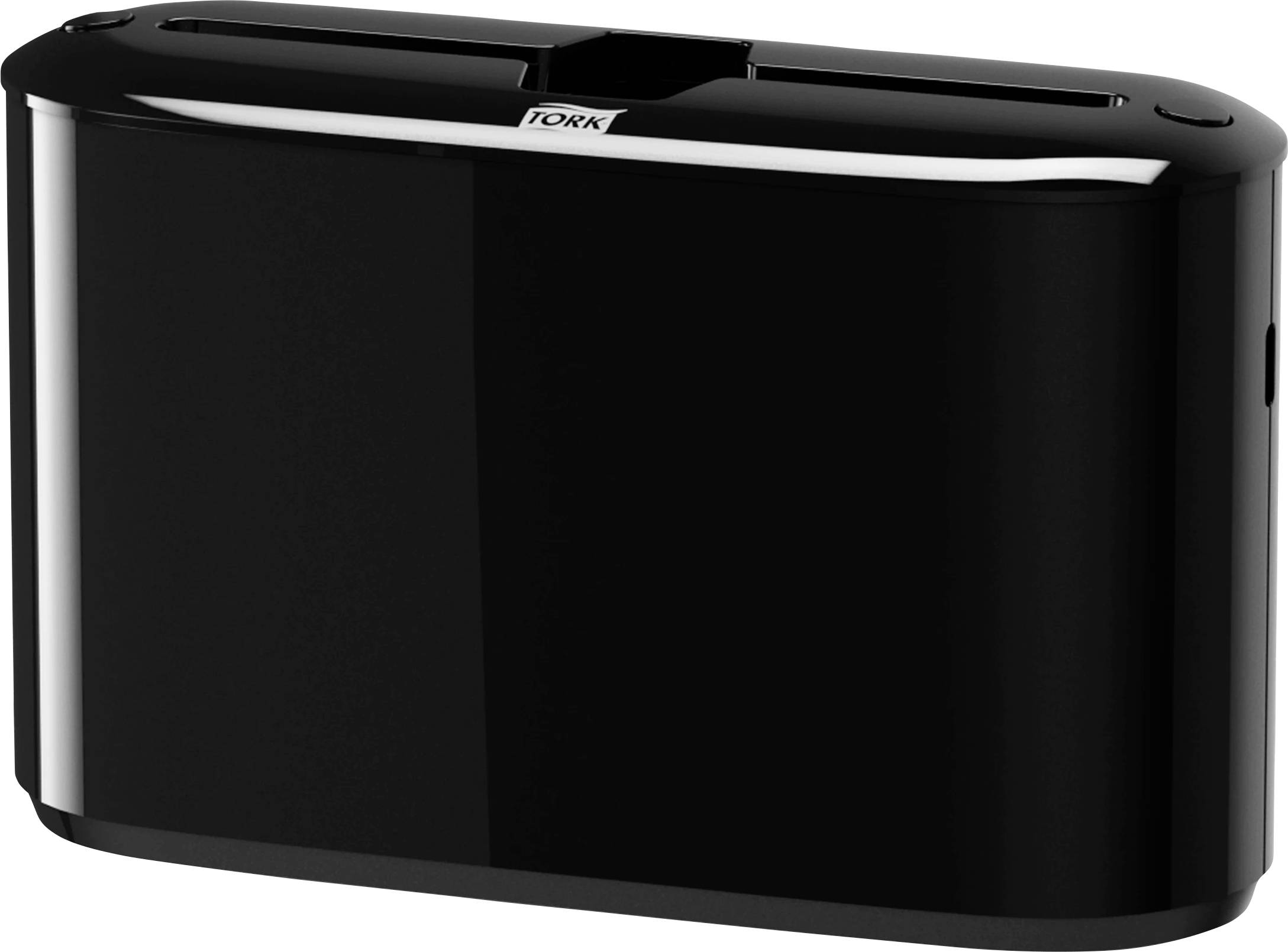 Un grille-pain noir à deux fentes, à surface brillante et au design minimaliste.
