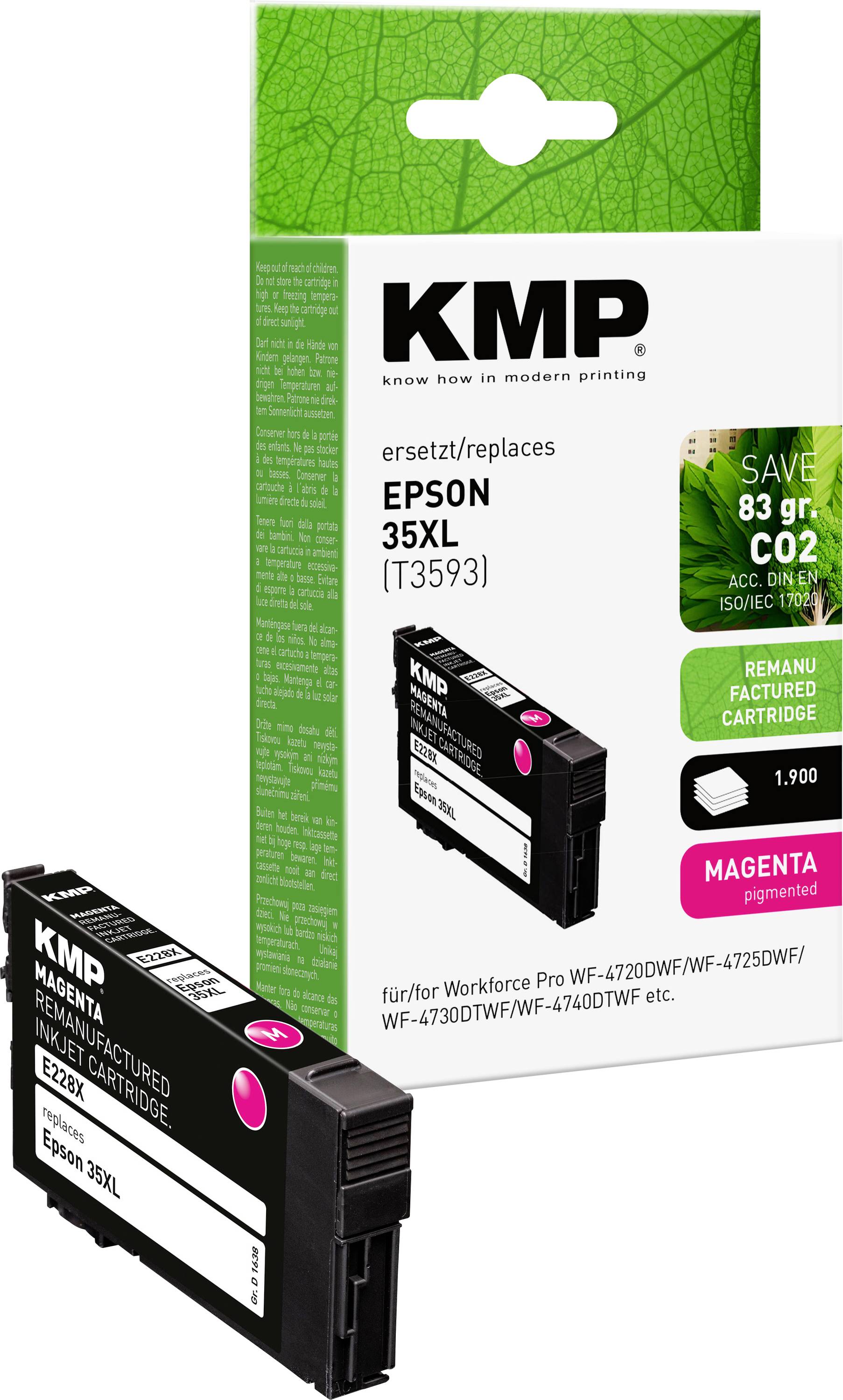 KMP Encre remplace Epson 35XL, T3593 compatible magenta E228X 1638,4006