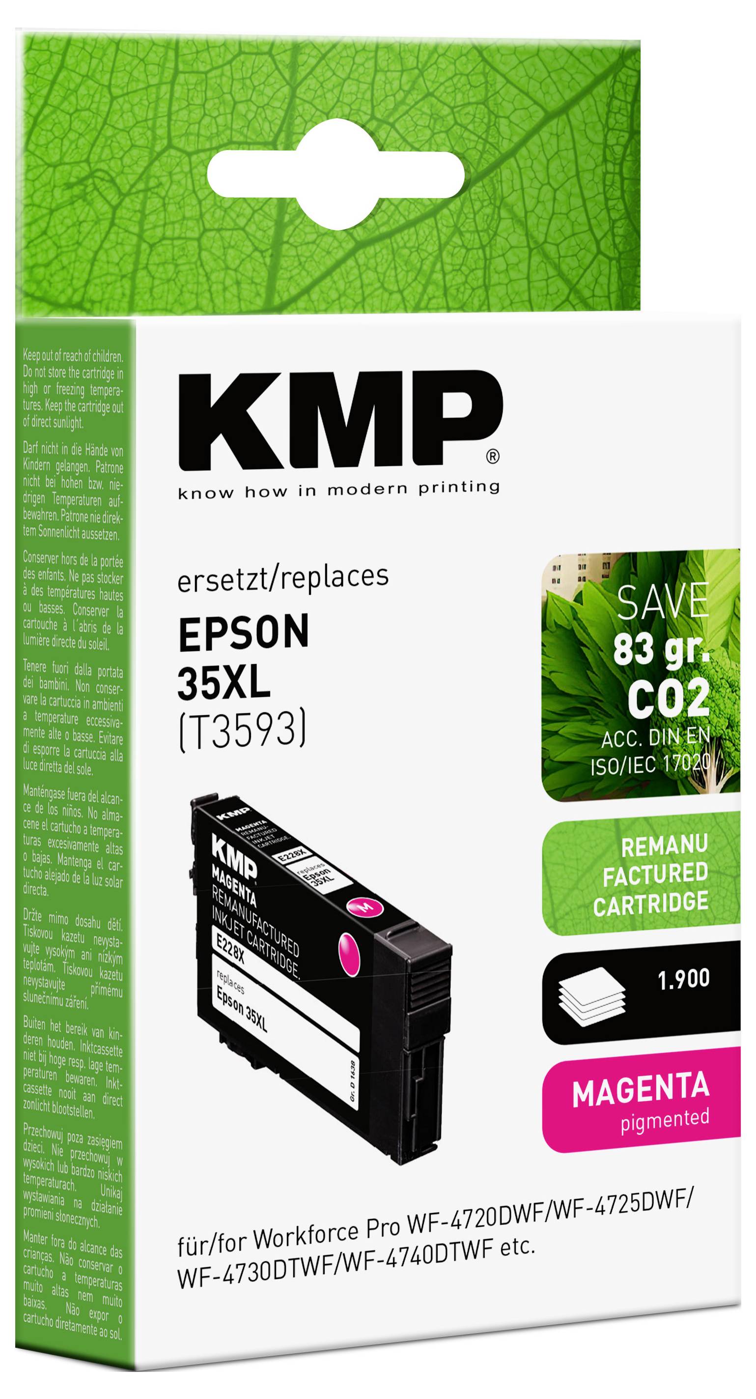 KMP Encre remplace Epson 35XL, T3593 compatible magenta E228X 1638,4006