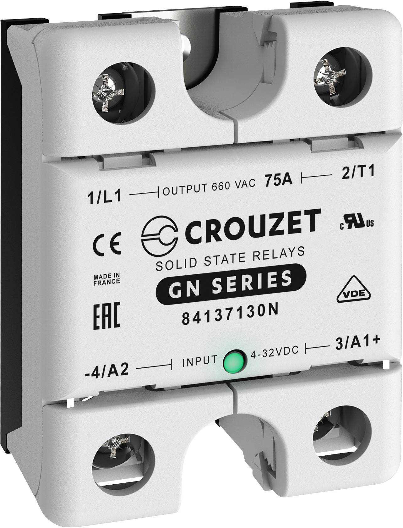 Crouzet Relais à semi-conducteurs 84137130N 75 A Tension de contact (max.): 660 V/AC à commutation au zéro de tension 1 pc(s)