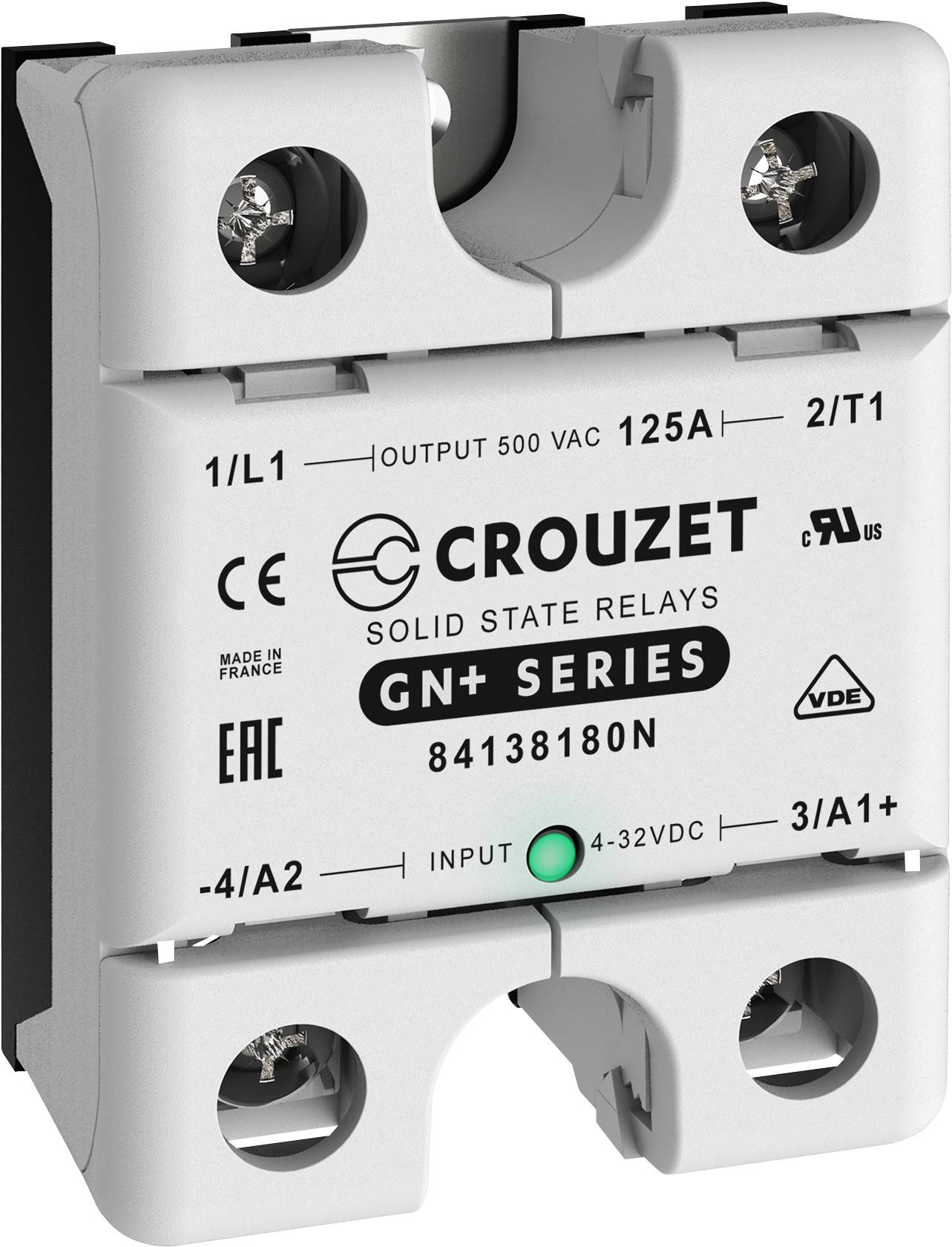 Crouzet Relais à semi-conducteurs 84138180N 125 A Tension de contact (max.): 500 V/AC Passage par zéro spécial 1 pc(s)