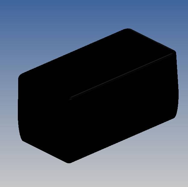 Un cube noir au centre devant un dégradé bleu-gris en arrière-plan. Design épuré sans détails ou motifs reconnaissables.