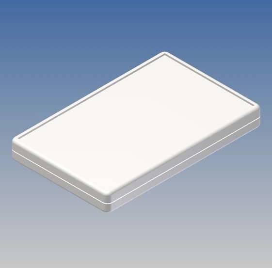 Un rectangle blanc aux coins arrondis sur un fond bleu.